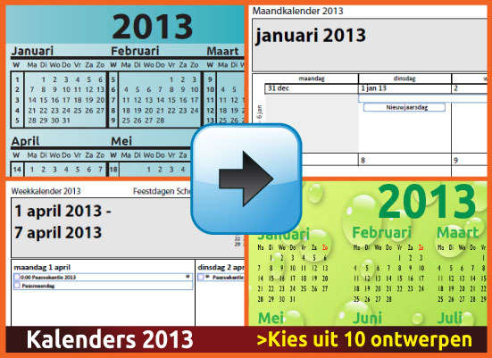Kalenders 2013 Gratis Downloaden en Printen via www.feestdagen-belgie.be