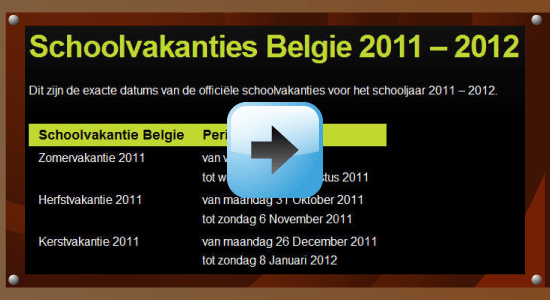 Schoolvakantie schooljaar 2011-2012 Belgie datum kalender Google agenda