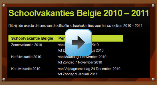Schoolvakanties 2010 2011 Belgie datum kalender Google agenda