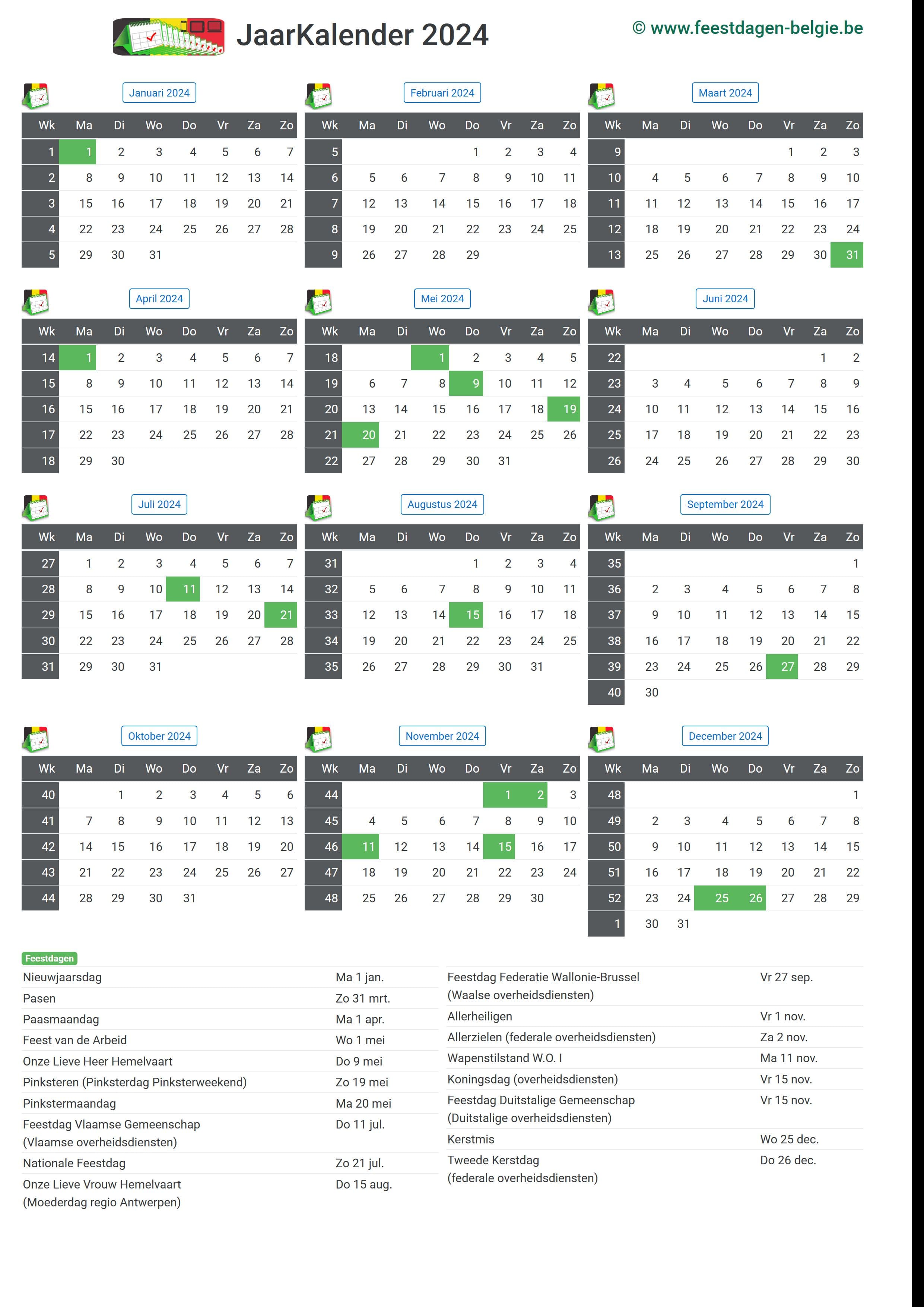 Kalender 2024 Uitprinten New Awasome Review of School Calendar Dates 2024