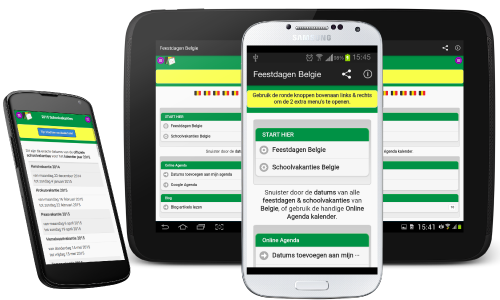 Feestdagen Schoolvakanties Smartphone Android FirefoxOS App