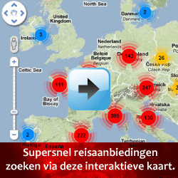 autovakantie reisaanbieding Cote d'Azur Bretagne Normandie Spaanse Costa's dichtbijvakantie landkaart google maps