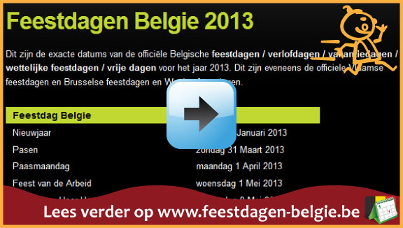 Feestdagen Belgie 2013 via www.feestdagen-belgie