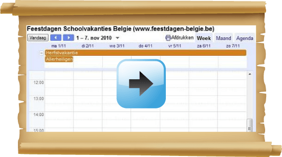 Google Agenda Feestdagen Schoolvakanties Belgie datums kalender