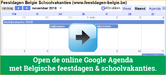 Google Agenda met Belgische feestdagen schoolvakanties via www.feestdagen-belgie.be