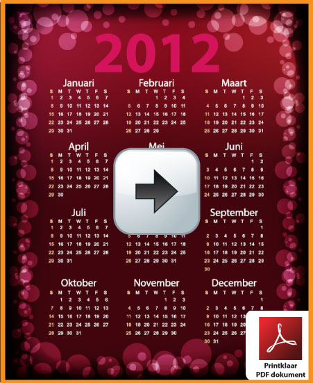 Gratis jaarkalender 2012 incl de Belgie feestdagen en schoolvakanties. Donkere Kleuren. via www.feestdagen-belgie.be