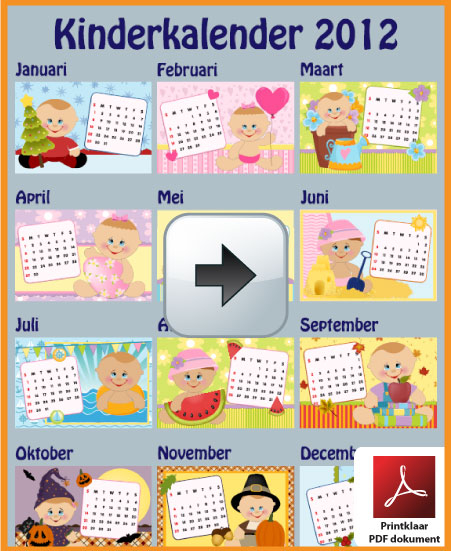 Gratis kinderkalender 2012 incl de Belgie feestdagen en schoolvakanties via www.feestdagen-belgie.be
