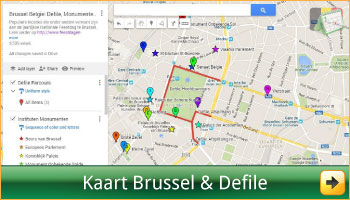 Google Landkaart met alle locaties en adressen van de Nationale Feestdag Brussel via www.feestdagen-belgie.be