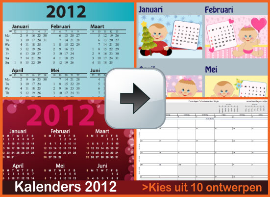 Kalenders 2012 Gratis Downloaden via www.feestdagen-belgie.be