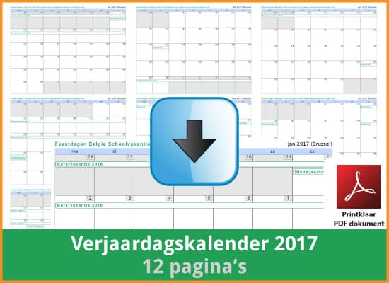 Begunstigde Ventileren Bron Kalenders 2017 Gratis Downloaden en Printen ? | Feestdagen Belgie 2023 2024  Schoolvakanties