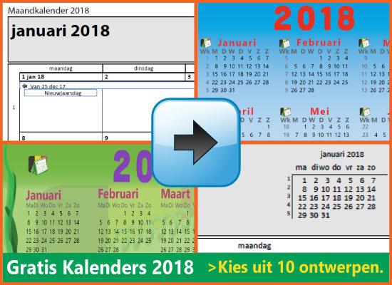 Kalenders 2018 Gratis Downloaden en Printen via www.feestdagen-belgie.be