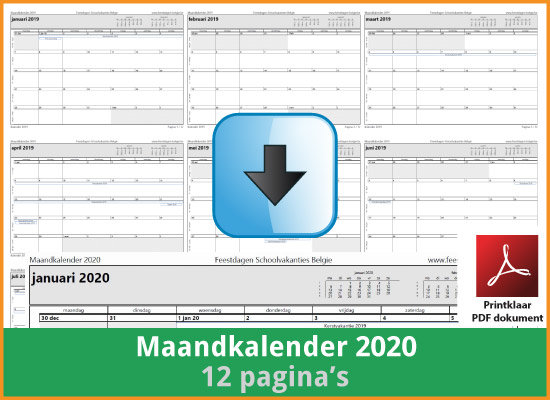 Kalenders 2020 Gratis en Printen? | Feestdagen Belgie 2022 Schoolvakanties