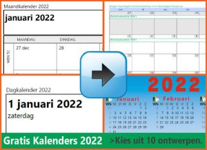 kalenders 2022 gratis downloaden met Belgische feestdagen en schoolvakanties via www.feestdagen-belgie.be