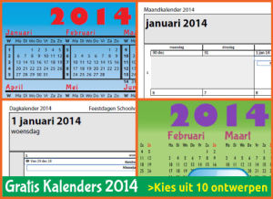 kalenders 2014 gratis downloaden met Belgische feestdagen en schoolvakanties via www.feestdagen-belgie.be